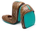 sienna brown croc flats folded product shot