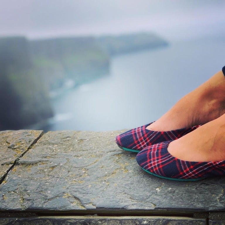 Plaid ballet flats shop