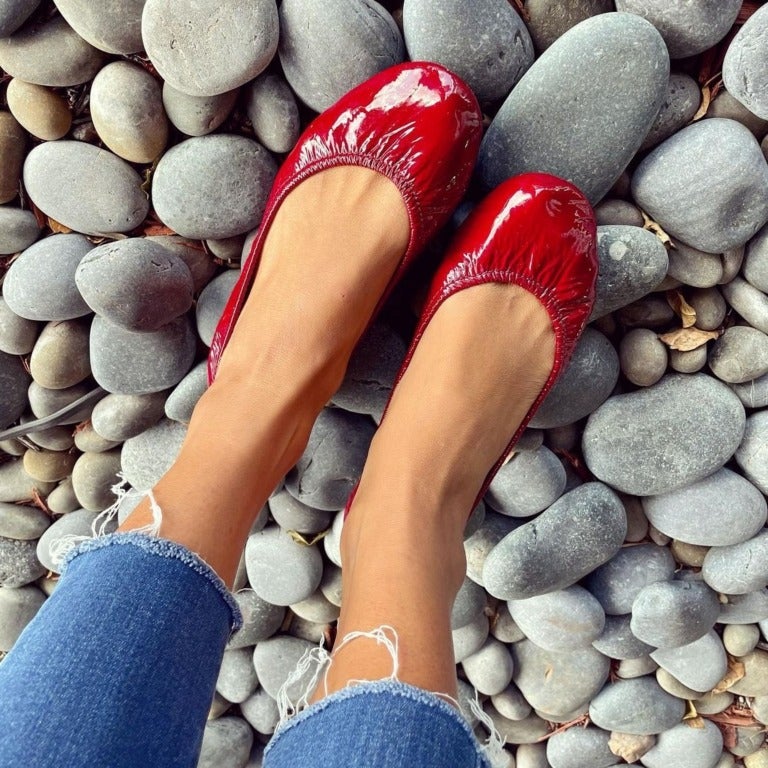 Ruby Red Patent Leather Ballet Flats Tieks
